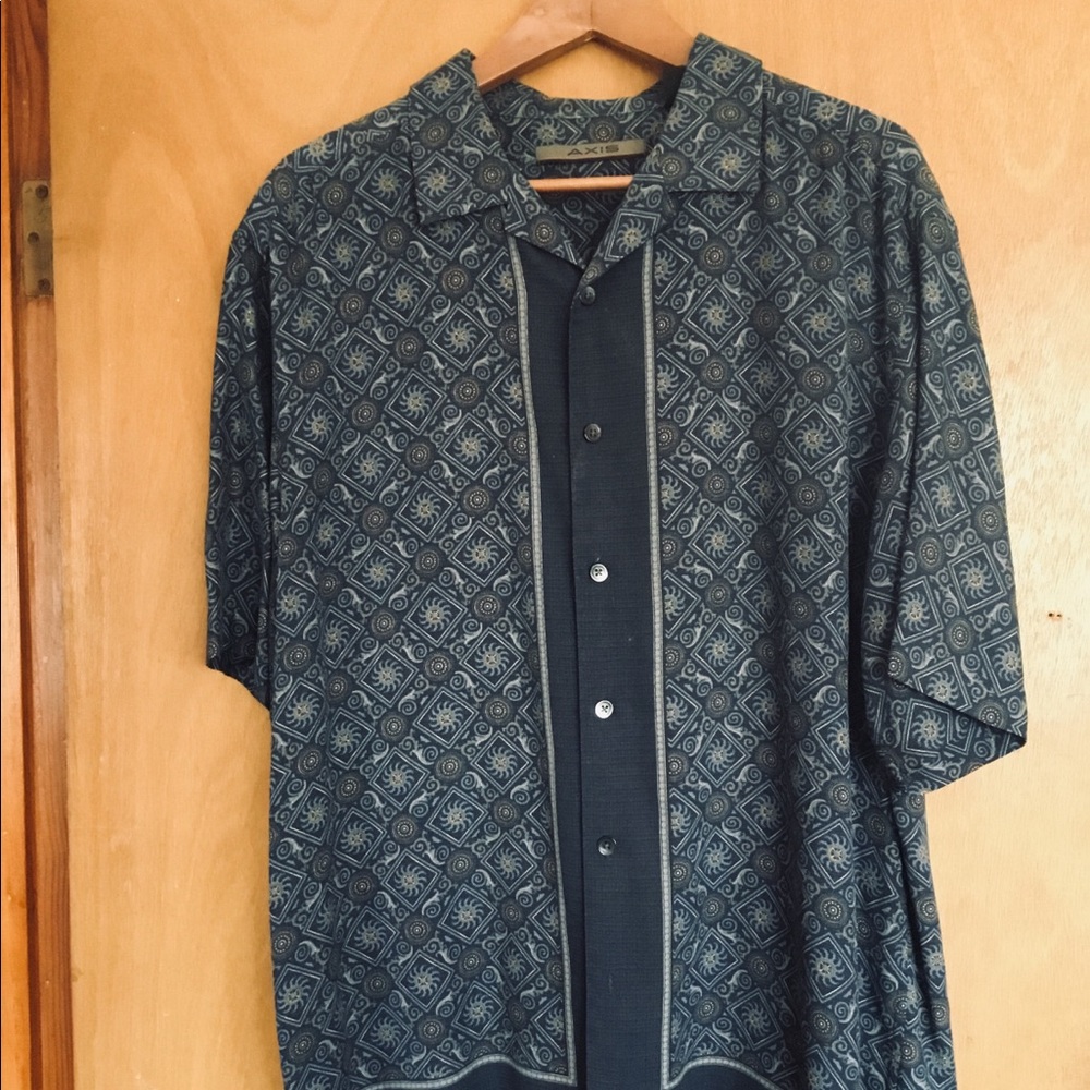 AXIS MEN RETRO SHORT SLV SHIRT 100% SILK M EX COND